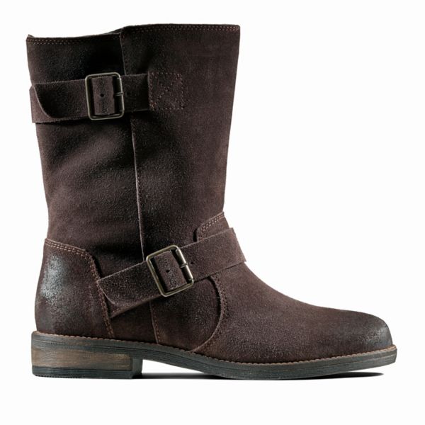 Clarks Womens Demi Flow Ankle Boots Dark Brown | UK-4863012